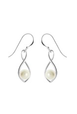 Boma Sterling Silver White Pearl Drop Earrings