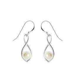 Boma Sterling Silver White Pearl Drop Earrings