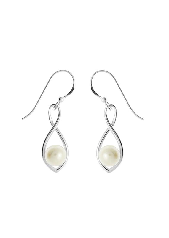 Boma Sterling Silver White Pearl Drop Earrings