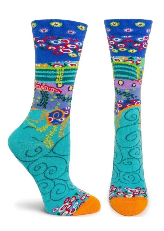 Ozone Green Circle Wave Socks