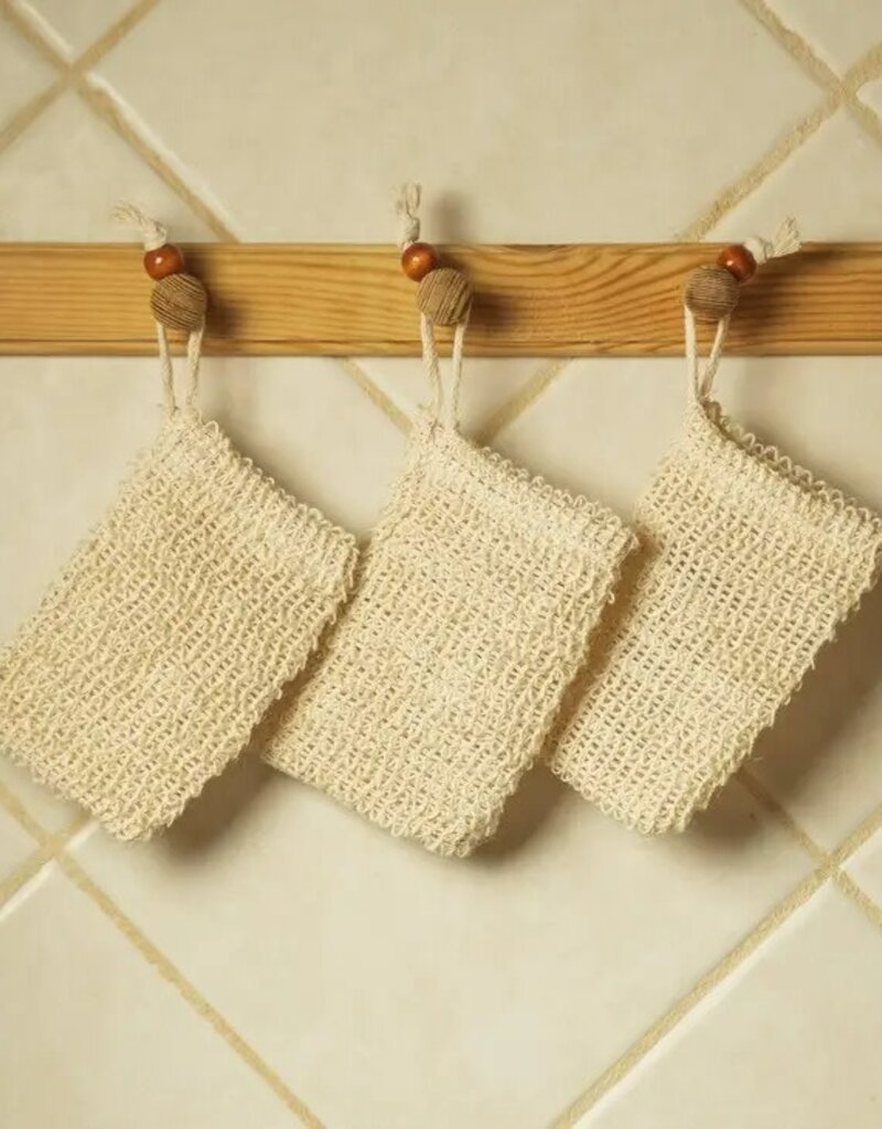 Bamboo Switch Set of 3 Sisal Soap Saver Bag