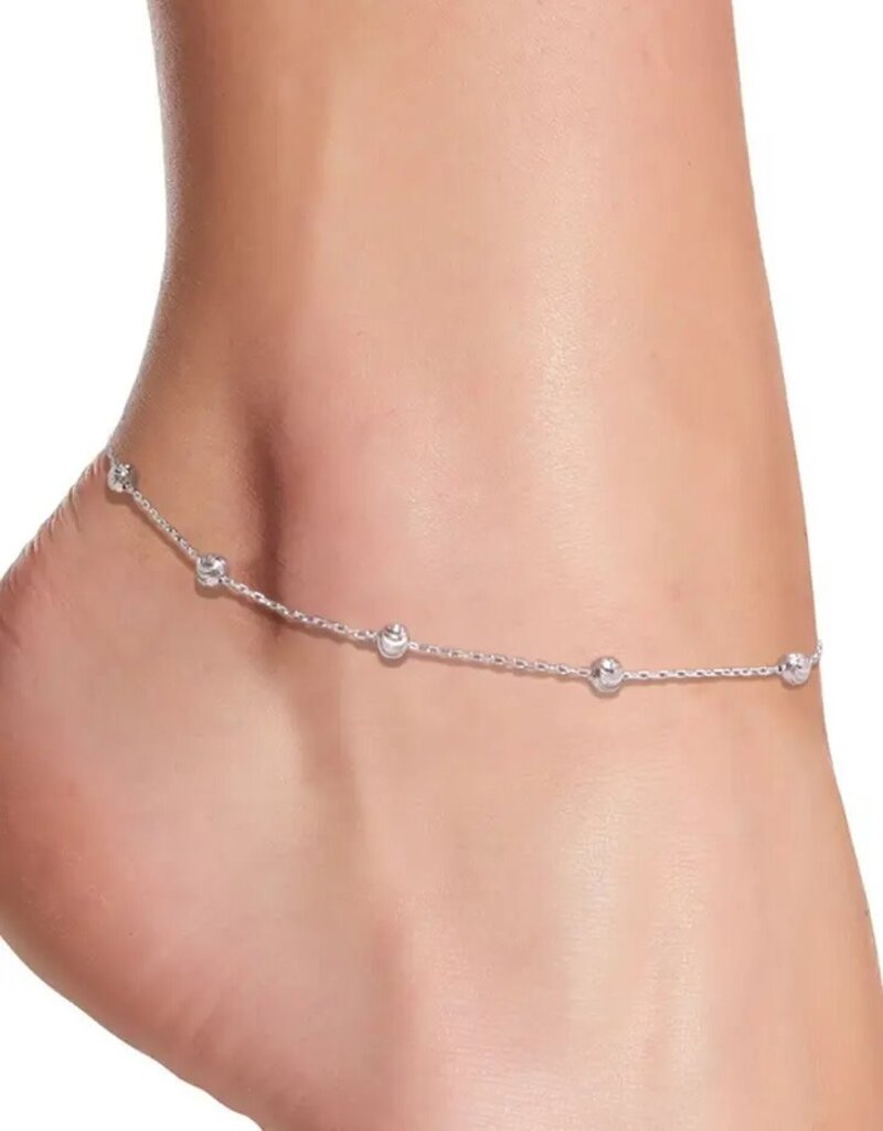 Zoey Simmons Sterling Silver Station Anklet