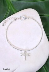 Zoey Simmons Dragonfly Charm Beaded Anklet