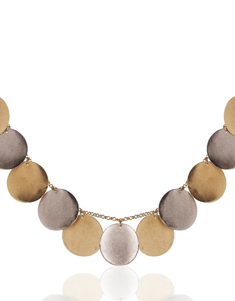 ABW Designs 18K Gold Vermeil Brushed Circles Necklace