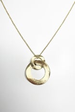 ABW Designs 18K Gold Vermeil Brushed Hoops Necklace