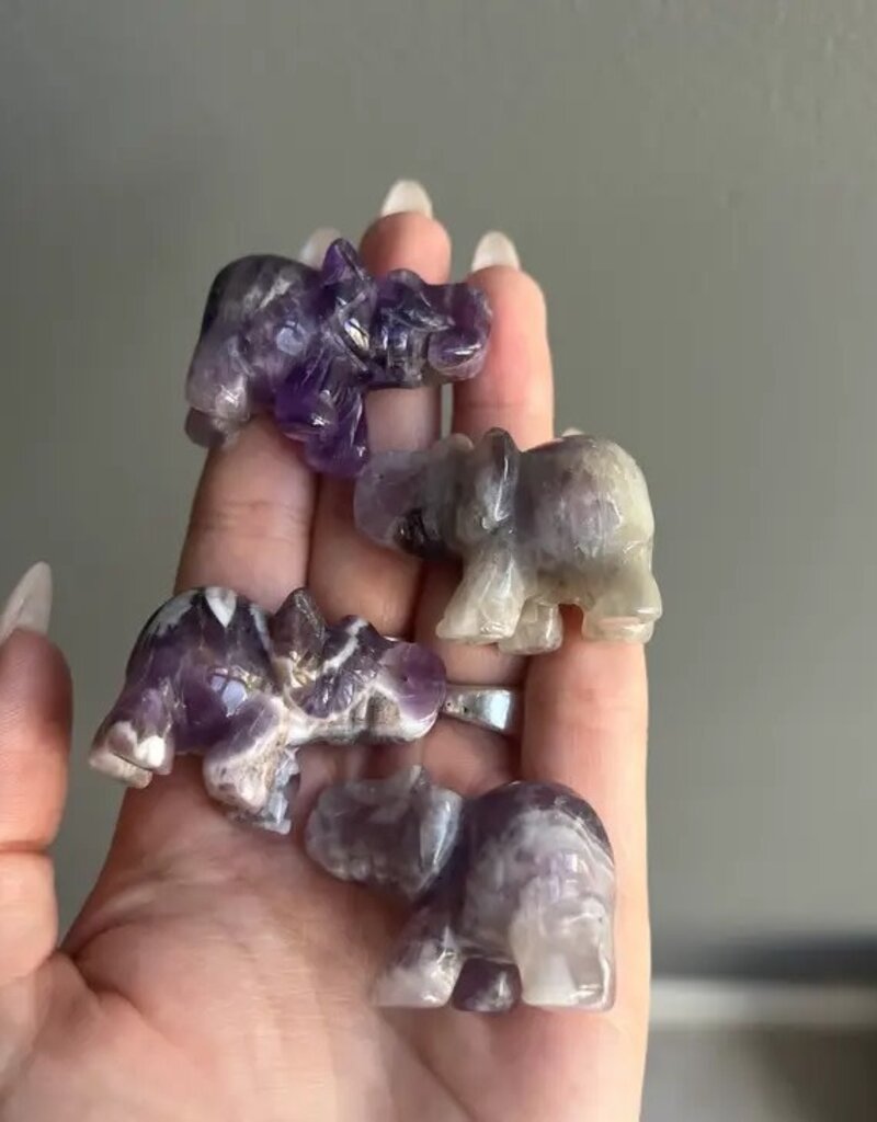 Sapphire and Sage Crystal Elephant