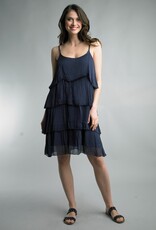 Tempo Paris Tiered Silky Strap Dress