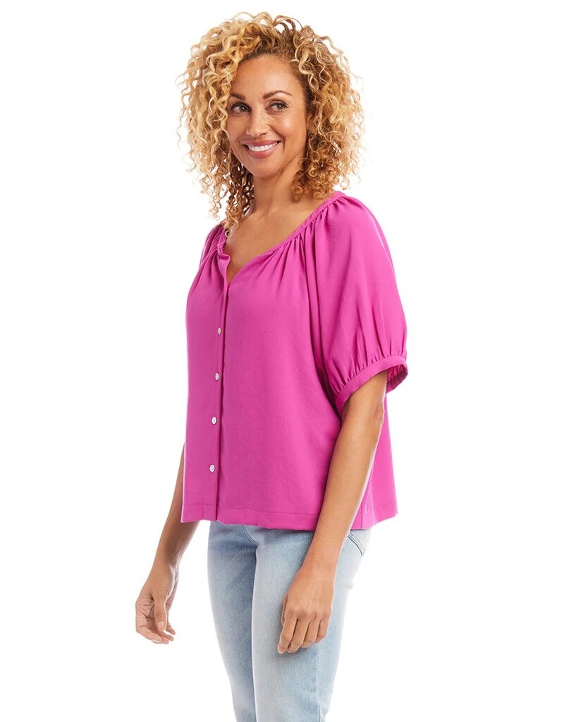 Karen Kane Berry Short Peasant Top - Coyote Moon