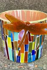 Atelier Glass Studio Dragonfly Glass Mosaic Teracotta Planter