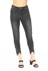 APNY Liberty Double Layer Frayed Tulip Hem Skinny Ankle Jeans