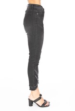 APNY Liberty Double Layer Frayed Tulip Hem Skinny Ankle Jeans