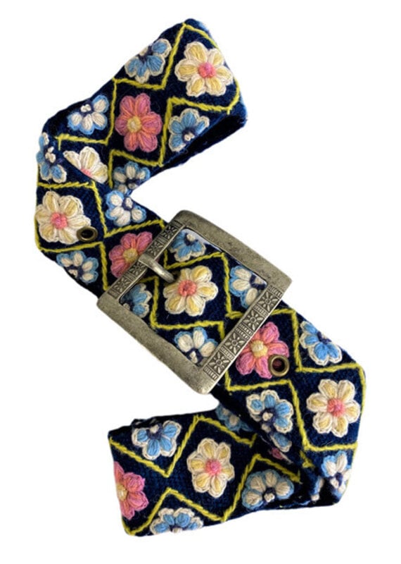 Tey-Art Blue Spring Embroidered Belt