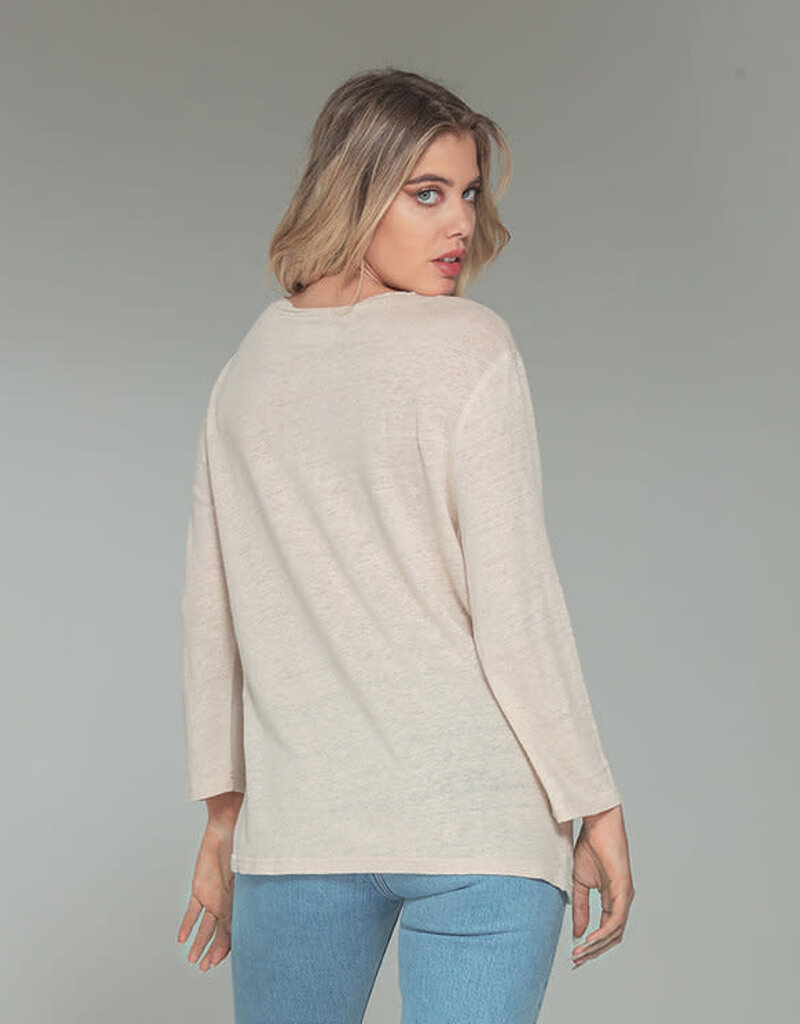 Paparazzi Long Sleeve Embroidered V-Neck Top