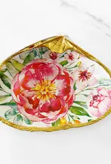 Adori Designs Pink Summery Peony Garden Decoupage Clam Shell