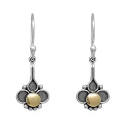 Sita Silver & Gold Petal Dangle Earrings