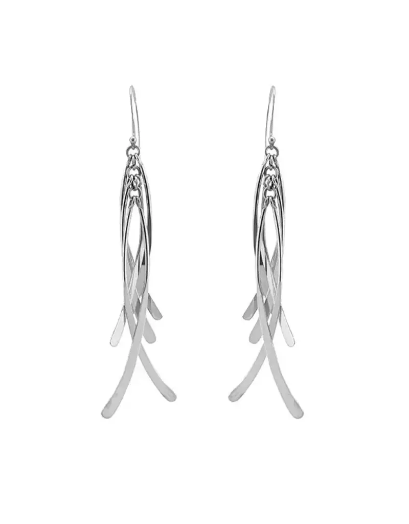 Sita Sterling Silver Modern Fringe Dangle Earrings