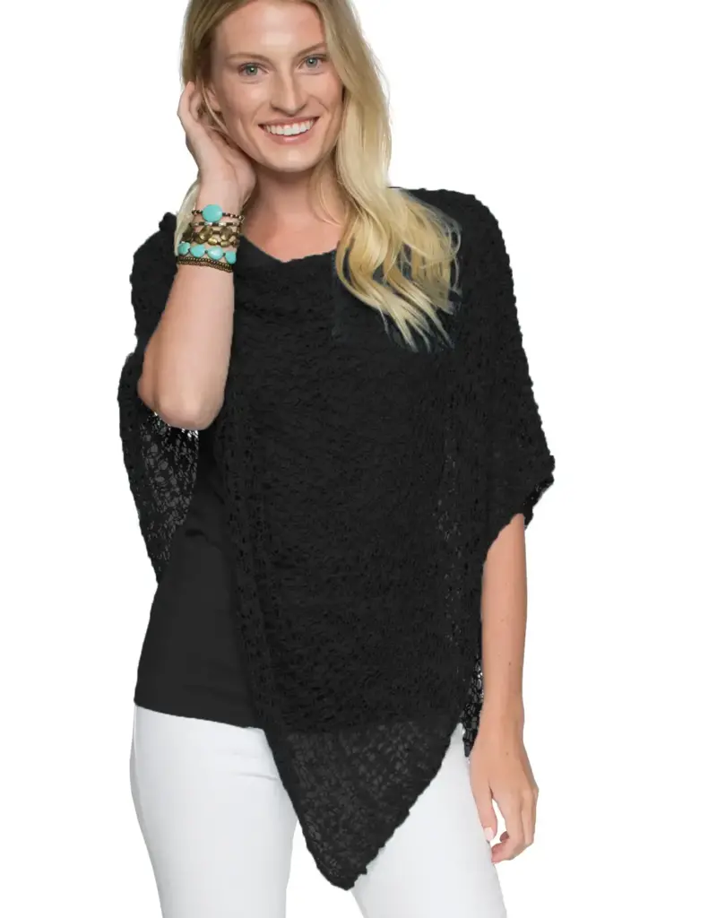 Lost River Popcorn Knit Poncho