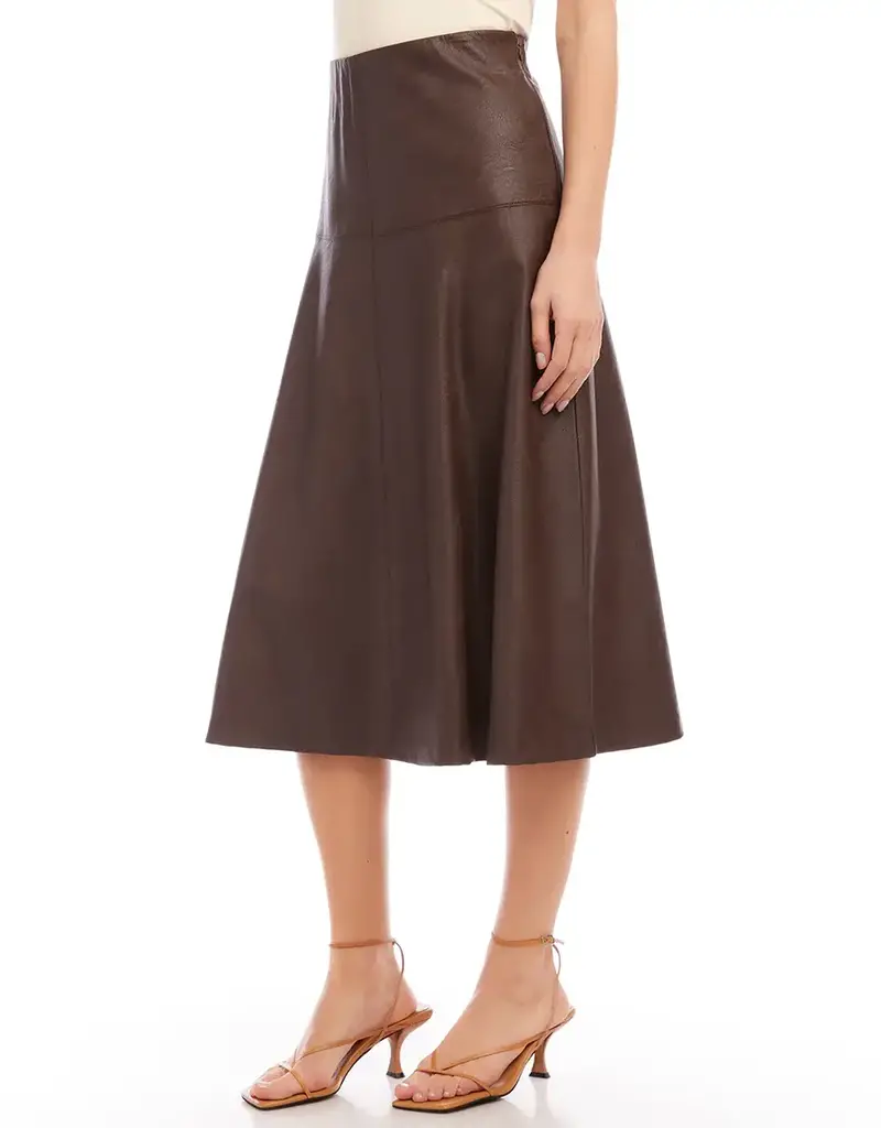 Vegan Leather Midi Skirt