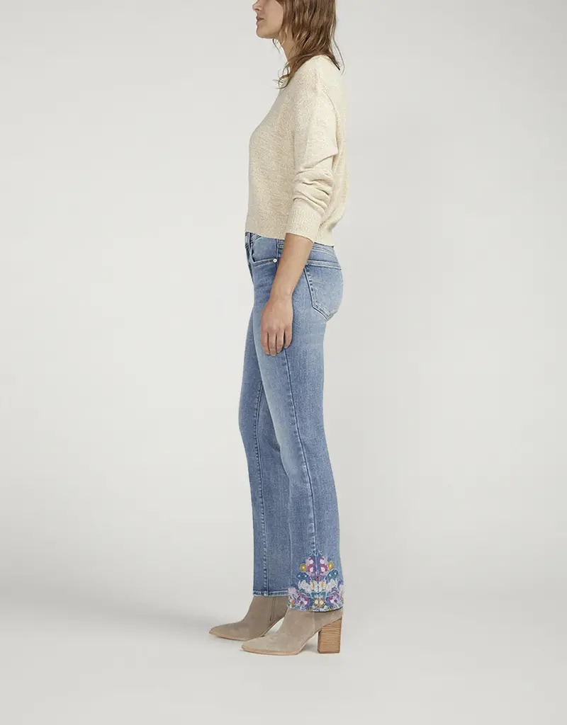 Jag Ruby Mid Rise Embroidered Straight Leg Jeans