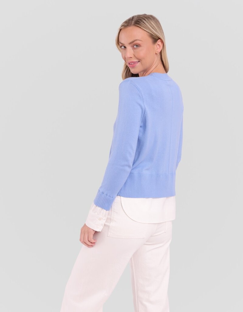 Alashan Cotton Cashmere Duet Shirttail Crewneck Sweater