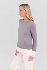Alashan Cotton Cashmere Duet Shirttail Crewneck Sweater