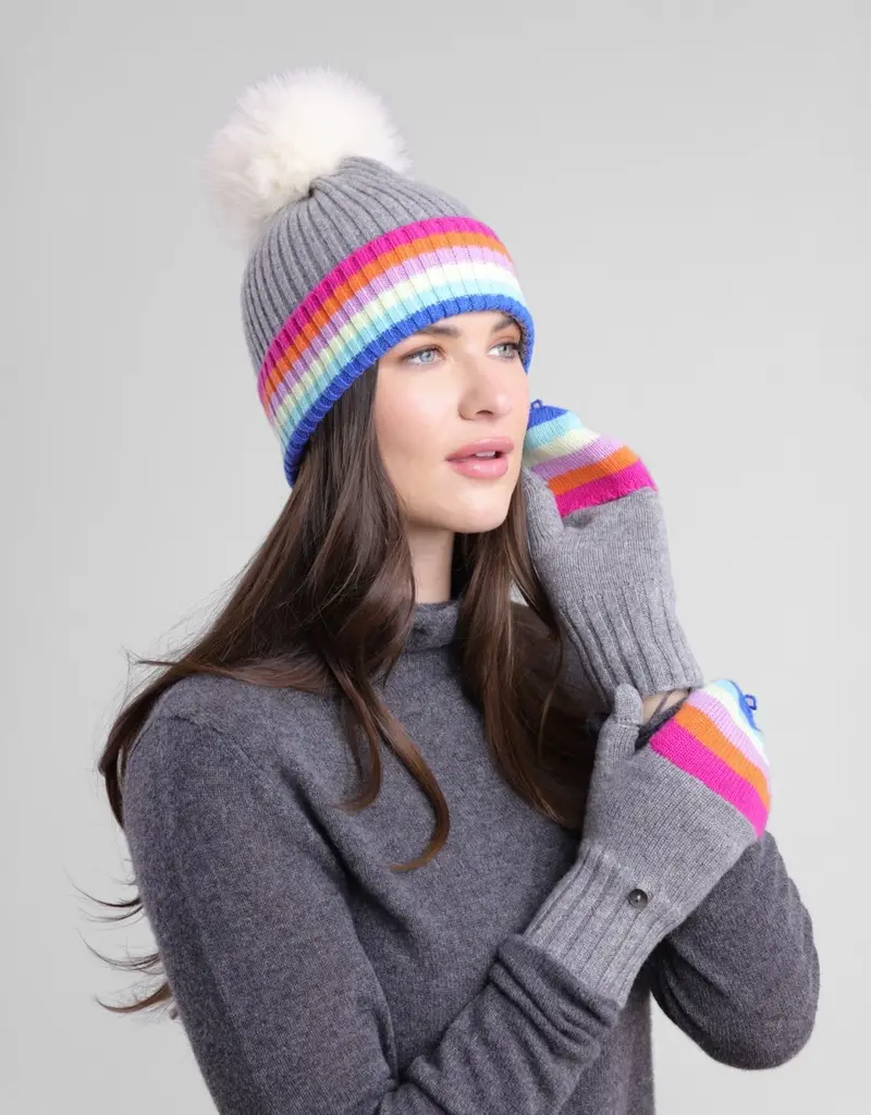 Alashan Cashmere Rainbow Fingerless Gloves