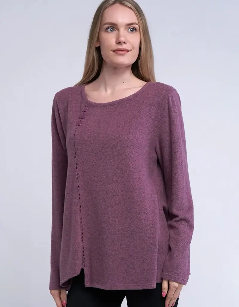 Shana Apparel Button Stitch Sweater