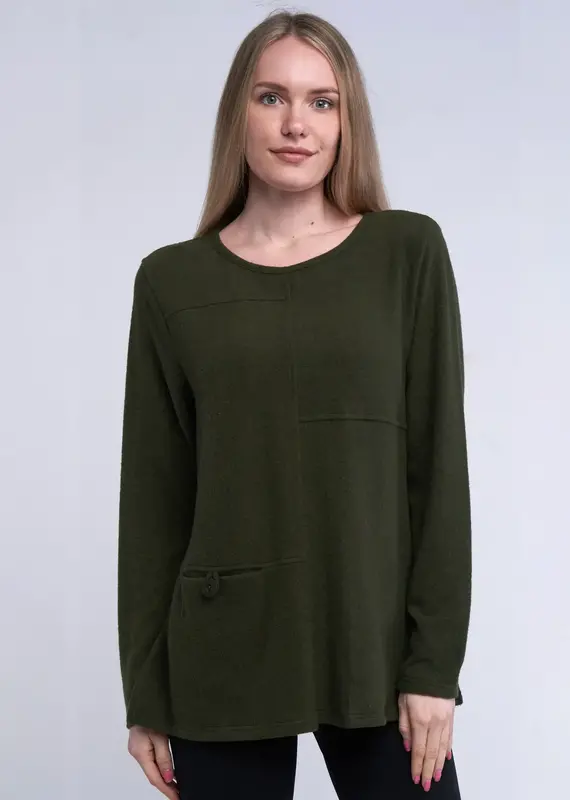 Shana Apparel Long Sleeve Pocket Sweater