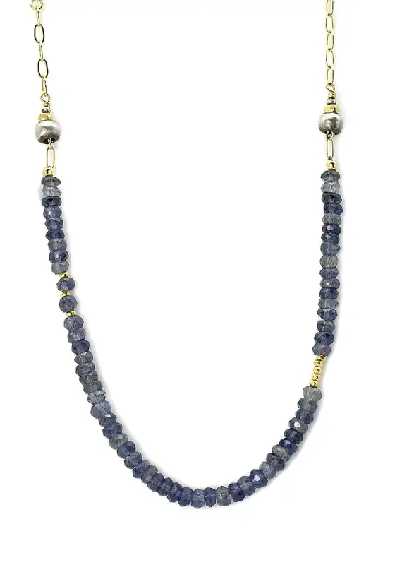 J & I Jewelry 14K Gold-Filled Iolite Strand Necklace