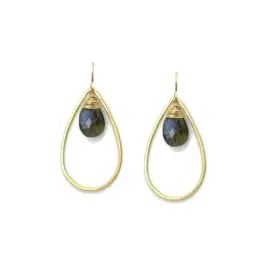 J & I Jewelry Labradorite Teardrop Earrings
