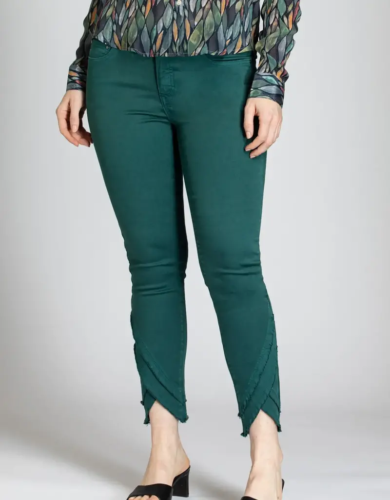 APNY Liberty Double Layer Frayed Tulip Hem Jeans in Sagebrush