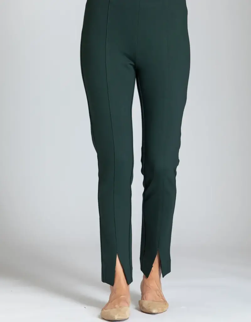 APNY Pull On Ponte Pants With Split Hem in Deep Emerald