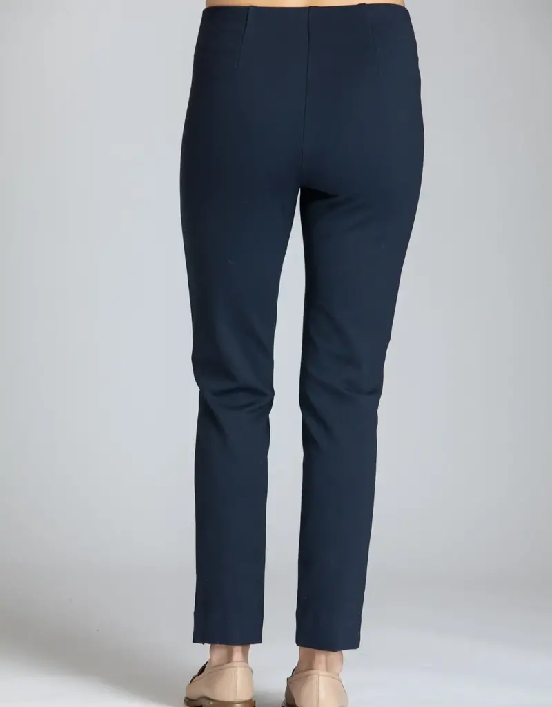 APNY Pull On Ponte Pants With Split Hem in Navy