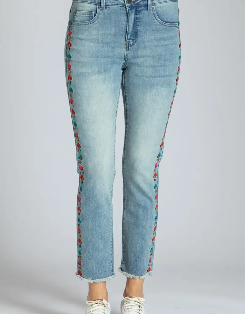 Floral Embroidered Jeans