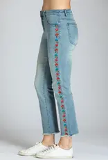 APNY Olivia Straight Leg Crop Jeans With Floral Embroidery