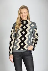 APNY Funnel Neck Argyle Sweater