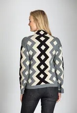 APNY Funnel Neck Argyle Sweater