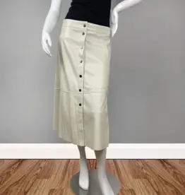 Carré Noir Faux Leather Button-Up Skirt