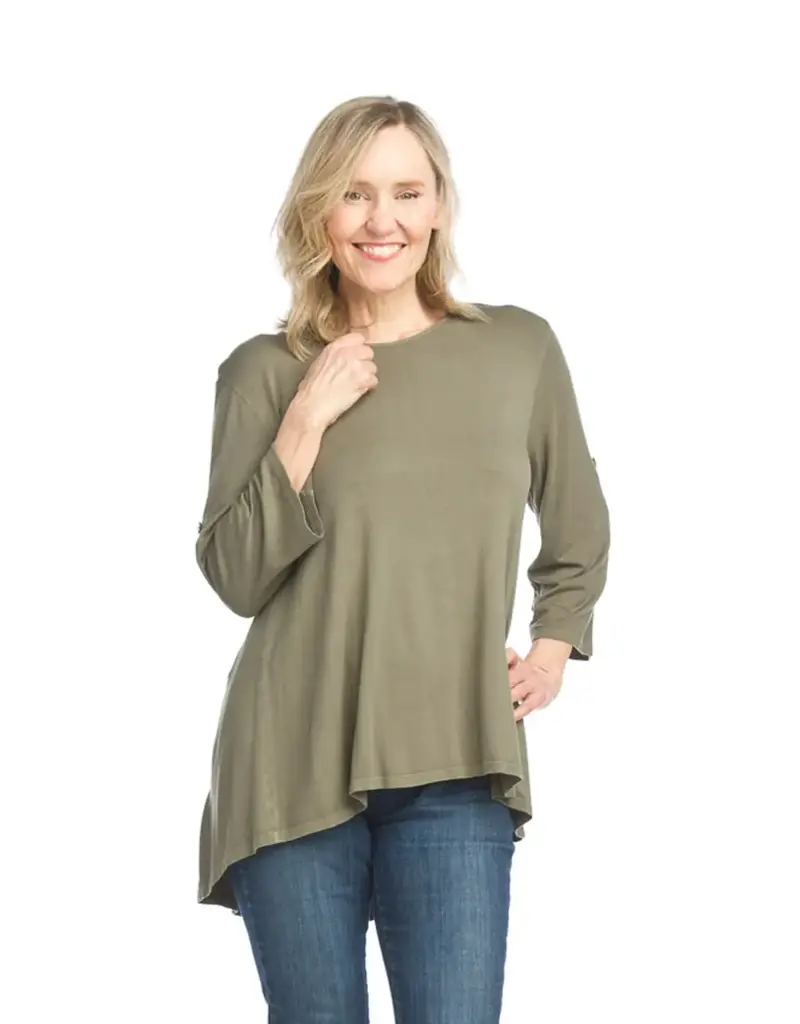 Papillon Bamboo Hi-Lo Top with Back Button Detail