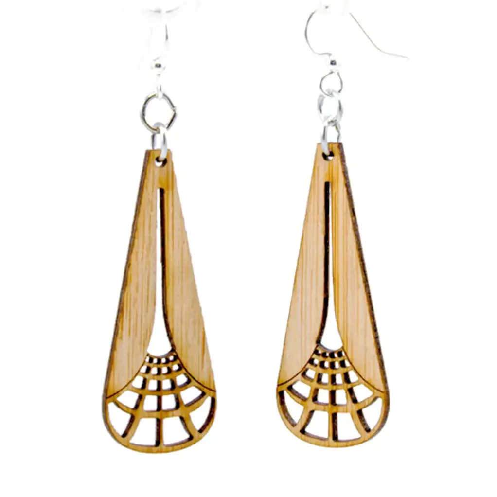 Green Tree Illuminating Square Bamboo Earrings Coyote Moon