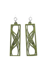 Green Tree Jewelry Rectangular Elegance Earrings