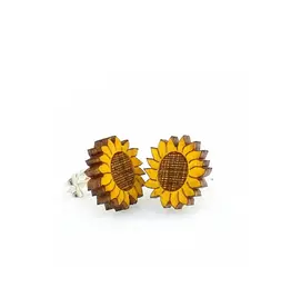 Green Tree Jewelry Sunflower Stud Earrings