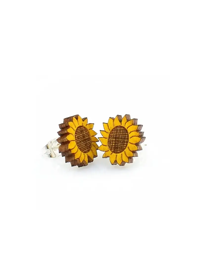 Green Tree Jewelry Sunflower Stud Earrings