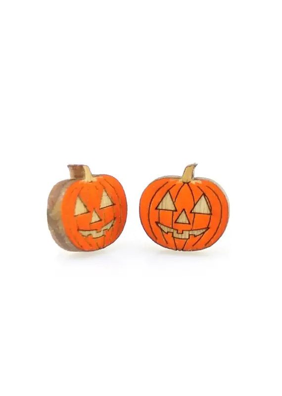 Green Tree Jewelry Pumpkin Stud Earrings