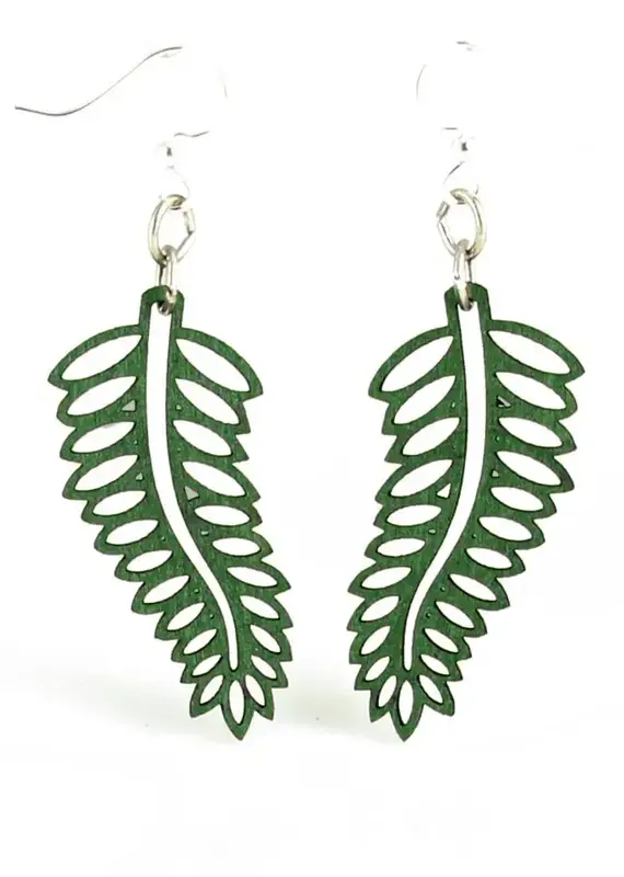 Green Tree Jewelry Open Fern Earrings