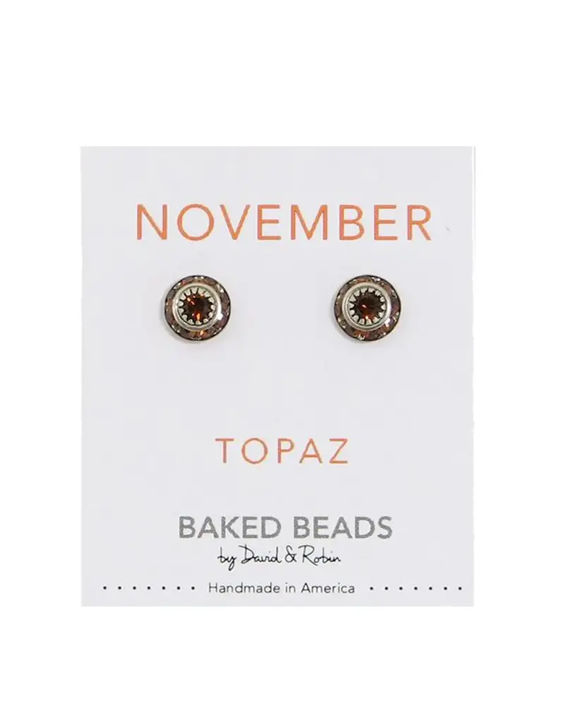Baked Beads Birthstone Earrings