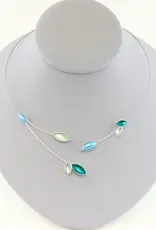 Kristina Branch Leaf Romantic Evening Necklace in Silver