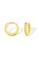 Boma Mini Huggie Hoop Earrings with White Topaz & Gold