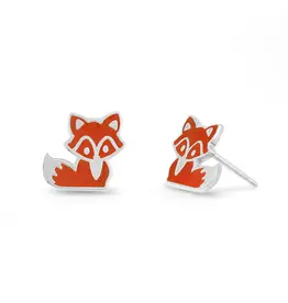 Boma Orange Fox Stud Earrings