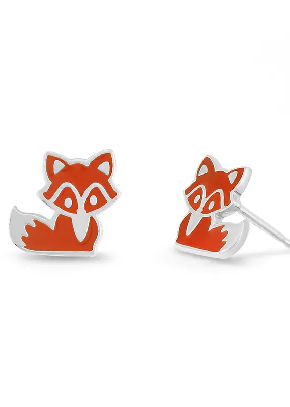 Boma Orange Fox Stud Earrings